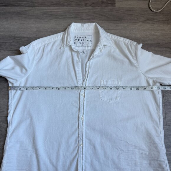 Frank & Eileen EILEEN Relaxed Button-Up Shirt in White Denim - Picture 7 of 11